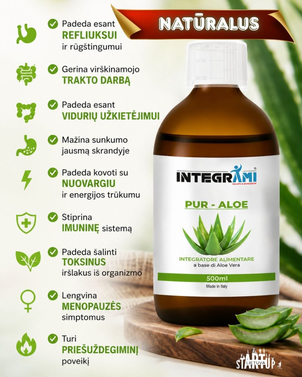 Pur Aloe Aloe Vera produkto pakuotė